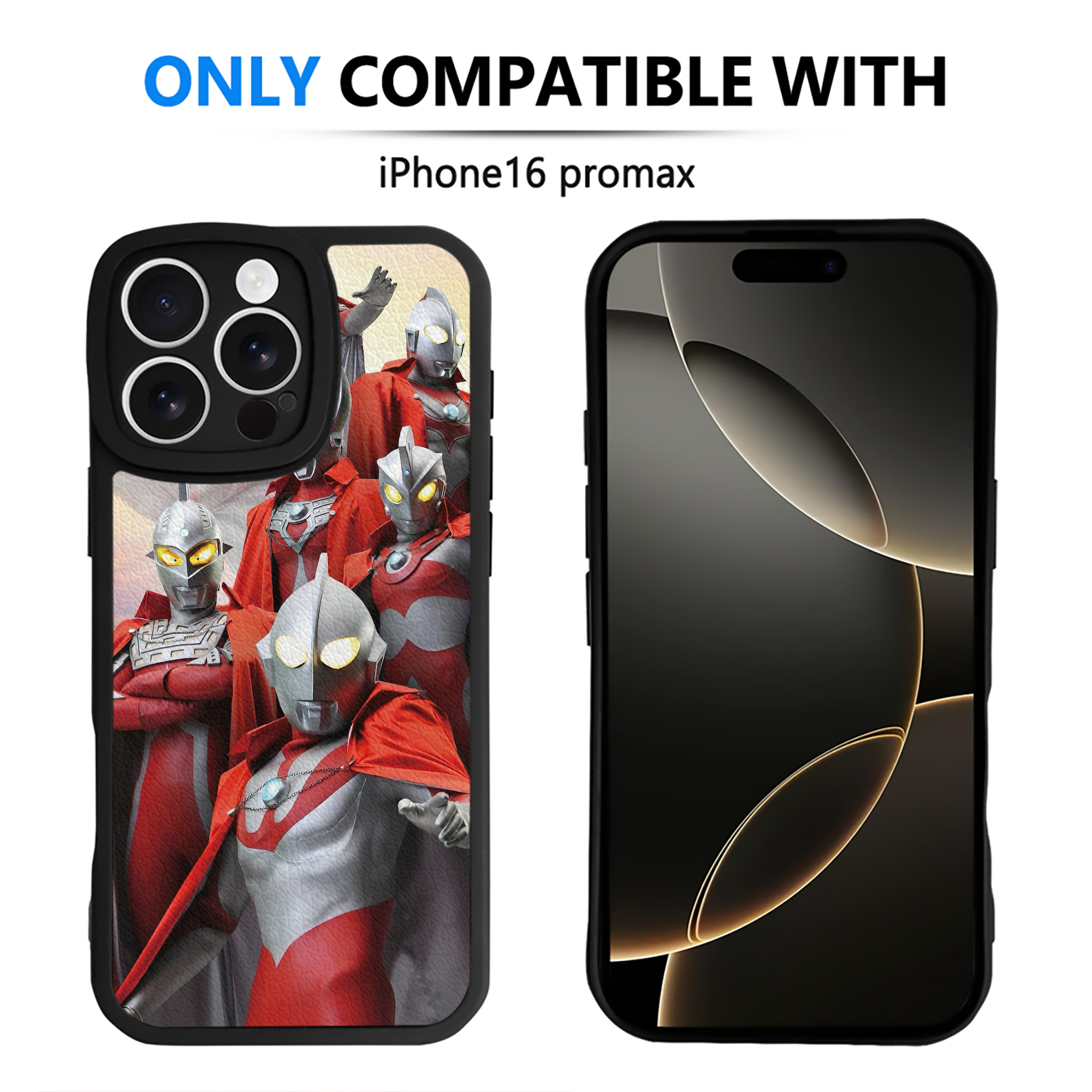 （画像用） ウルトラマン Ultraman 【iPhone 16シリーズ対応】シリコンスマホケース（レザー調） 材質：シリコン